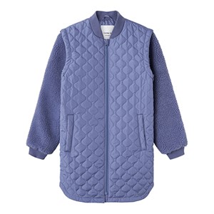 Name It - Member Long Quilt Jacket, Blue Ice 