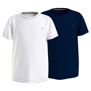 Tommy Hilfiger - 2-Pack Flag T-shirts SS, Desert Sky/White