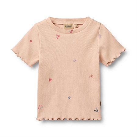 Wheat - Rib T-Shirt Alicia SS, Rose Flowers 