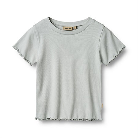 Wheat - Rib T-shirt Irene SS, Soft Blue