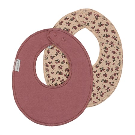 Mikk-Line - 2 pak Baby Bibs / Hagesmække Runde, Rose Brown