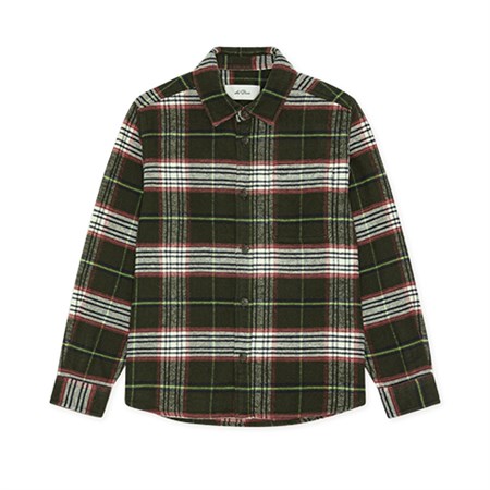 LES DEUX - Check Overshirt KIDS, Rosin Green
