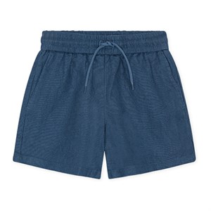 LES DEUX - Drawstring Linen Shorts KIDS, Dark Denim Blue