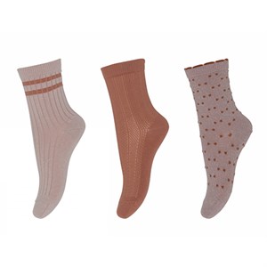 mp Denmark - Ella Ankelstrømper 3-Pak, Copper Brown