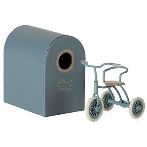 Maileg - Abri à tricycle / Trehjulet Cykel Til Mus, Petroleumsblå
