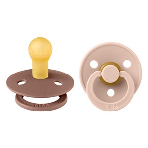 BIBS - Bibs Colour 2 pak - Str. 1 (0-6 MDR), Woodchuck/Blush