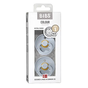 BIBS - Bibs Colour 2 pak - Str. 1 (0-6 MDR), Baby Blue/Baby Blue