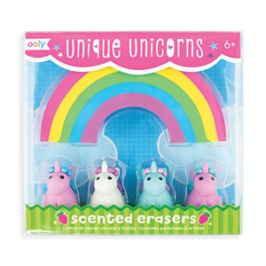 OOLY - Unique Unicorn Strawberry Scented Erasers, sæt m. 5 stk.