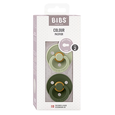 BIBS - Bibs Colour 2 pak - Str. 2 (6-12 MDR), Sage/Hunter Green