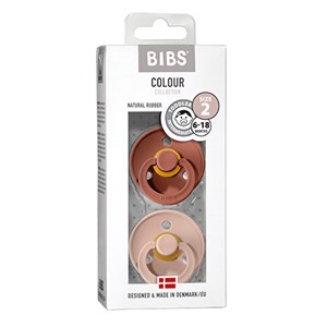 BIBS - Bibs Colour 2 pak - Str. 2 (6-12 MDR), Woodchuck/Blush