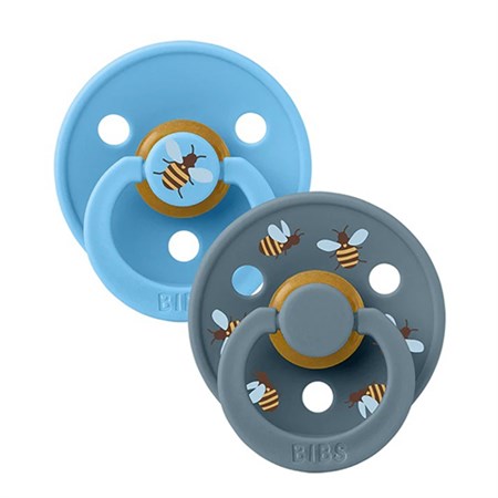 BIBS - Bibs Pacifier Studio Colour 2 pak BUMBLEBEE Latex Str. 2 (6-12 MDR), Breeze/petrol