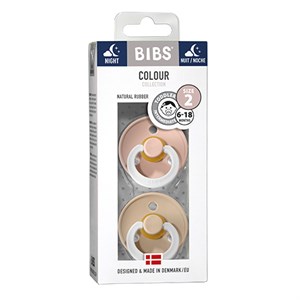 BIBS - Bibs Colour 2 pak - Str. 2 (6-12 MDR), Blush NIGHT/Vanilla NIGHT