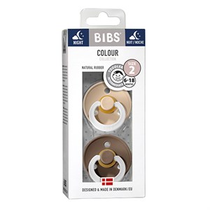 BIBS - Bibs Colour 2 pak - Str. 2 (6-12 MDR), Vanilla NIGHT/Dark Oak NIGHT