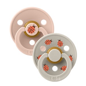 BIBS - Bibs Pacifier Studio Colour 2 pak LADYBUG Latex Str. 2 (6-12 MDR), Blush Mix