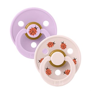 BIBS - Bibs Pacifier Studio Colour 2 pak LADYBUG Latex Str. 2 (6-12 MDR), Violet Sky/Petal