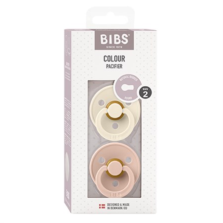 BIBS - Bibs Colour 2 pak - Str. 2 (6-12 MDR), Ivory/Blush