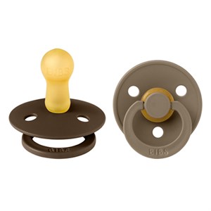 BIBS - Bibs Pacifier Colour 2 pak Latex Str. 2 (6-12 MDR), Mocha/Dark Oak