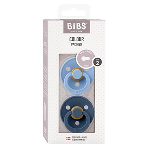 BIBS - Bibs Colour 2 pak - Str. 2 (6-12 MDR), Sky Blue/Steel Blue