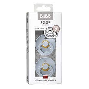 BIBS - Bibs Colour 2 pak - Str. 2 (6-12 MDR), Baby Blue/Baby Blue