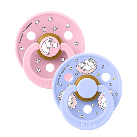 BIBS - BIBS x Moomin 2 Pack Colour Latex - Str. 2 (6-12 MDR), Dreaming Baby Pink Mix
