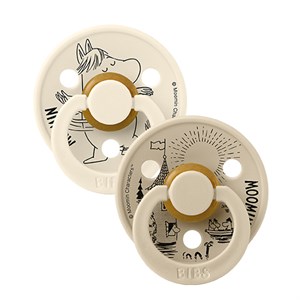 BIBS - BIBS x Moomins Pacifier Colour Snorkmaiden 2 pack Size 2 (6-12 MDR), Ivory/Vanilla