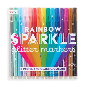OOLY - Rainbow Sparkle Glitter Tuscher, 15 stk.