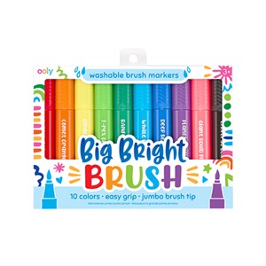 OOLY - Big Bright Brush Markers, Sæt Med 10