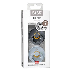 BIBS - Bibs Colour 2 pak - Str. 3 (18+ MDR), Iron/Baby Blue