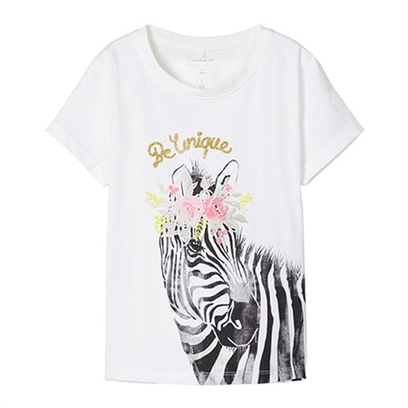 Name It - Jazebraer T-shirt SS, Bright White