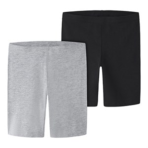 Name It - NKF Vivian 2 P Solid Short Legging (NOOS), Black/Grey Melange