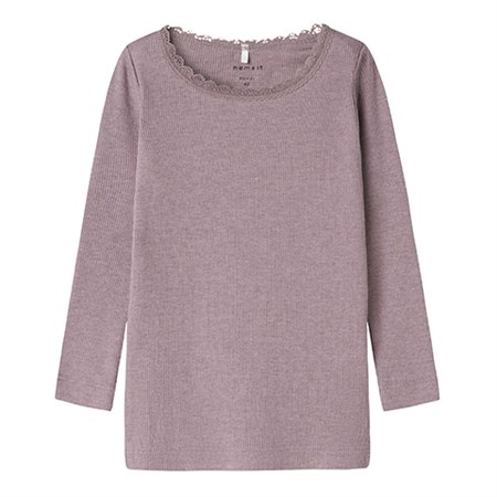 Name It - Kab T-shirt Noos LS, Elderberry Melange
