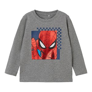 Name It - Spiderman Dallas T-shirt LS, Grey Melange