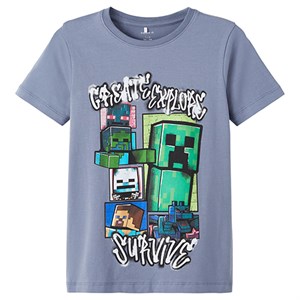 Name It - Jager Minecraft T-shirt SS, China Blue