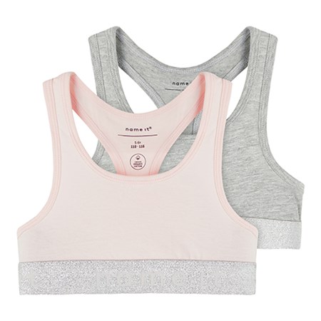 Name It - Short Top 2 Pack Noos, Barely Pink/Grey Melange