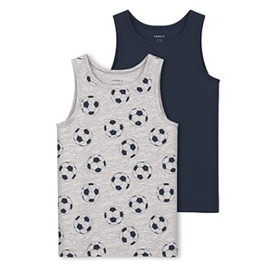 Name It -  2 Pak Tank Top Fodbold, Grey melange