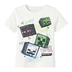 Name It - Dagfin Minecraft T-shirt, White Alyssum