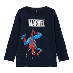 Name It - Nazir Spiderman T-shirt LS, Dark Sapphire