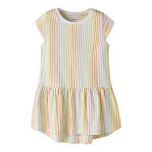 Name It - NMF VIGGA CAPSL DRESS F1 NOOS, Bright White AOP Cool Stripe