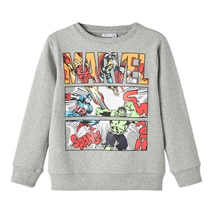 Name It - Foss Marvel Sweatshirt UNB LS, Grey Melange