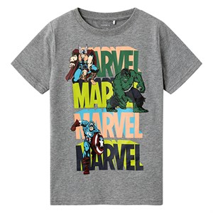 Name It -  Jiri Marvel T-shirt SS, Grey Melange