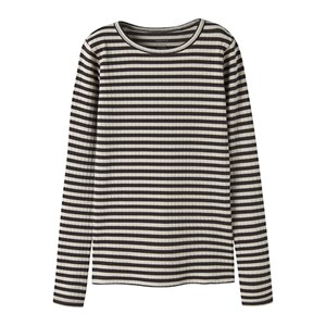 Name It - NKF SURAJA XSL LS TOP NOOS, Black Coffee Stripes