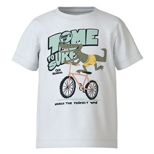 Name It - Victor T-shirt SS - Time To Surf, Bright White