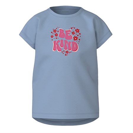 Name It - Vigea Capsl T-shirt - Be Kind, Chambray Blue