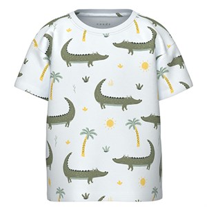 Name It - Valter Loose T-shirt Krokodiller, Bright White