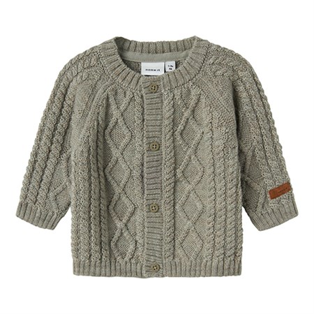 Name It - Wrilla Wool Knit Cardigan, Dried Sage