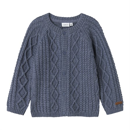 Name It - Wrilla Wool Knit Cardigan, Folkstone Gray