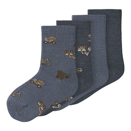 Name It - Wak Wo/bl 4 p Sock, Folkstone Gray