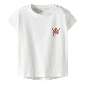 Name It - Varutti Capsl Loose Top - Watermelon, Bright White
