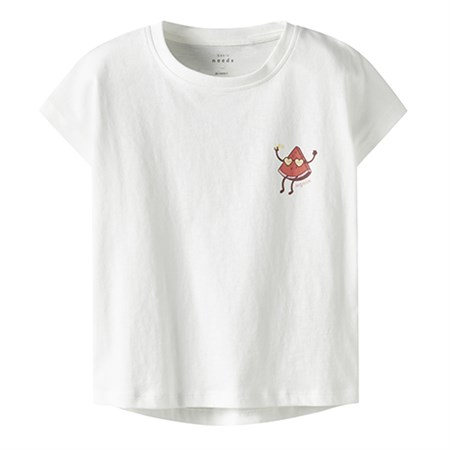 Name It - Varutti Capsl Loose Top - Watermelon, Bright White