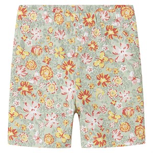 Name It - Vayo Short Leggings - Yellow Flower, Aqua Green